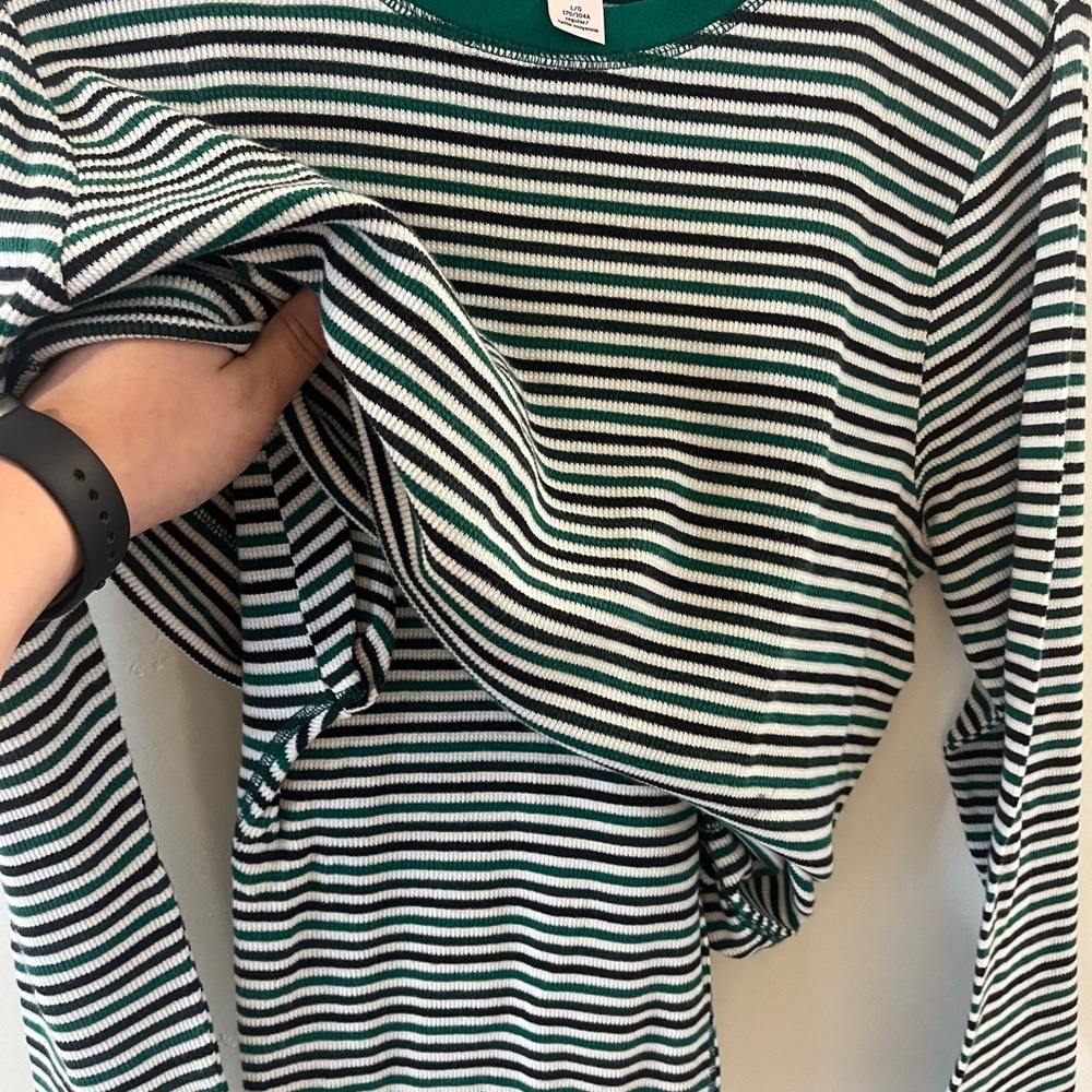 Victoria's Secret Green and White Striped Top